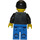 LEGO Person met Blauw Poten en Zwart Kort haar Minifiguur