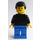 LEGO Person met Blauw Poten en Zwart Kort haar Minifiguur