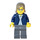 LEGO Person mit Dark Blau Jacke, Grau Beine, Dunkles Beige Haar Minifigur