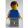 LEGO Person med Grå Ben og Brun Kort hår Minifigur