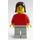 LEGO Person s Červená Horní a Černá Vlasy s Ponytails Minifigurka