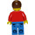 LEGO Person met Rood Top en Bruin Kort haar Minifiguur