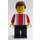 LEGO Person with Vertical Striped Top and Brown Short Hair Minifigure