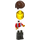 LEGO Person with Vertical Striped Top and Brown Short Hair Minifigure