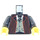 LEGO Pinstriped Suit Jacket, Silver Vest Silver, And Blue Tie Pattern with Black Arms and Yellow Hands (973 / 73403)