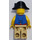 LEGO Pirate with Bicorne with White Skull and Bones and Long Brown Moustache Minifigure