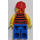 LEGO Pirate mit Schwarz und rot Streifen Shirt und Scar auf Recht Cheek Minifigur