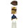 LEGO Pirate mit Blau Jacket, Weiß Beine und Brown Dreieckig Hut und Eyepatch Minifigur