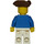 LEGO Pirate with Blue Jacket, White Legs and Brown Triangular Hat and Eyepatch Minifigure