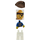 LEGO Pirate with Blue Jacket, White Legs and Brown Triangular Hat and Eyepatch Minifigure