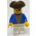 LEGO Pirate met Blauw Jacket, Wit Poten en Brown Driehoekig Hoed en Eyepatch minifiguur