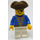 LEGO Pirát s Modrá Bunda, Bílá Nohy a Hnědá Trojúhelníkový Čepice a Eyepatch Minifigurka