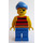 LEGO Pirate with Red and Black Stripes Shirt, Blue Legs and Bandana and Eyepatch Minifigure