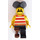LEGO Pirate met Rood en Wit Strepen Shirt met Triangle Hoed en Peg Been minifiguur