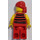 LEGO Pirates Chess Set Pirate met Zwart en Rood Strepen Shirt en Rood Bandana minifiguur