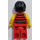 LEGO Pirates Chess Set Pirate with Black and Red Stripes Shirt with Black Hair and Red Legs Minifigure