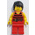 LEGO Pirates Chess Set Pirate mit Schwarz und rot Streifen Shirt mit Schwarz Haar und rot Beine Minifigur