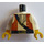 LEGO Pirates Torso with Brown Ascot and Black Belt with White Arms and Yellow Hands (973)