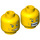 LEGO Schmucklos Kopf mit Determined   Open Mouth Grinsen mit Zähne (Sicherheitsbolzen) (3626 / 64883)