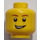 LEGO Vlak Hoofd met Lopsided Grijns en Wit Pupils (Veiligheids Stud) (14761 / 88950)