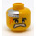 LEGO Plain Head with Silver Plate and Orange Scars, Determined / Scared (Safety Stud) (3626 / 64881)