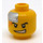 LEGO Plain Head with Silver Plate and Orange Scars, Determined / Scared (Safety Stud) (3626 / 64881)