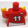 LEGO Vlak Torso met Rood Armen en Geel Handen met Adidas logo Rood No. 11  Sticker (973)