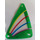 LEGO Plastic Sail 9 x 15 with Green Borders and Yellow, Red, Blue and Dark Pink Stripes Pattern
