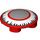 LEGO Platte 2 x 2 Runden mit Gerundet Unterseite mit Silber Kreis mit Weiß Feder surround (2654 / 67527)
