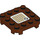 LEGO Platte 4 x 4 x 0.7 mit Abgerundete Ecken und Empty Middle mit Streifen mit grey rectangle symbol (66792 / 77770)