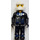 LEGO Politie Cop met Zwart Kleding, Wit Helm en Geel Hoofd Minifiguur