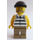 LEGO Police Dog Unit Male Bandit with Jail Prisoner Shirt Minifigure