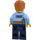 LEGO Politie Officer met Brushed Rug Golvend Haar minifiguur