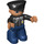 LEGO Police Officer with Helmet and Black Top Duplo Figure