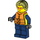 LEGO Police Officer with Orange Life Jacket and Bright Yellow Hair Minifigure