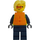 LEGO Police Officer with Orange Life Jacket and Bright Yellow Hair Minifigure