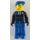 LEGO Policeman with Black Jacket and Blue Cap Minifigure
