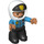 LEGO Policeman mit Dark Azure oben und Weiß Helm mit Schwarz Vorderseite und Gelb Badge Duplo Abbildung