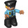 LEGO Policeman with Medium Azure Top, Black Hat and Yellow Hair Duplo Figure