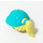 LEGO Ponytail Hair with Medium Azure Cap with Wave Logo (35660)