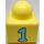 LEGO Primo Brick 1 x 1 with Mouse and n° 1 on opposite sides
