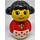 LEGO Primo Figure Girl mit Weiß Base mit rot Dots, rot oben mit Krone Muster Primo Abbildung