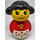 LEGO Primo Figur Mädchen mit Weiß Basis mit Rot Dots, Rot oben mit Krone Muster Primo-Figur