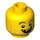 LEGO Prospector Head, One Missing Tooth, One Golden Tooth, Stubble Beard (Recessed Solid Stud) (3626 / 18193)