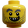 LEGO Prospector Head, One Missing Tooth, One Golden Tooth, Stubble Beard (Recessed Solid Stud) (3626 / 18193)