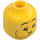 LEGO Queasy Mand Minifigur Hoved med smil (forsænket solid knops) (17956 / 23102)