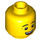 LEGO Queasy Mand Minifigur Hoved med smil (forsænket solid knops) (17956 / 23102)