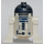 LEGO R2-D2 Minifigure con testa piatta argentata, pois lavanda e blu scuro