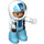 LEGO Racing Fahrer mit Weiß und Blau Overalls, Helm, No. 34 Duplo-Figur