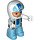 LEGO Racing Fahrer mit Weiß und Blau Overalls, Helm, No. 34 Duplo-Figur